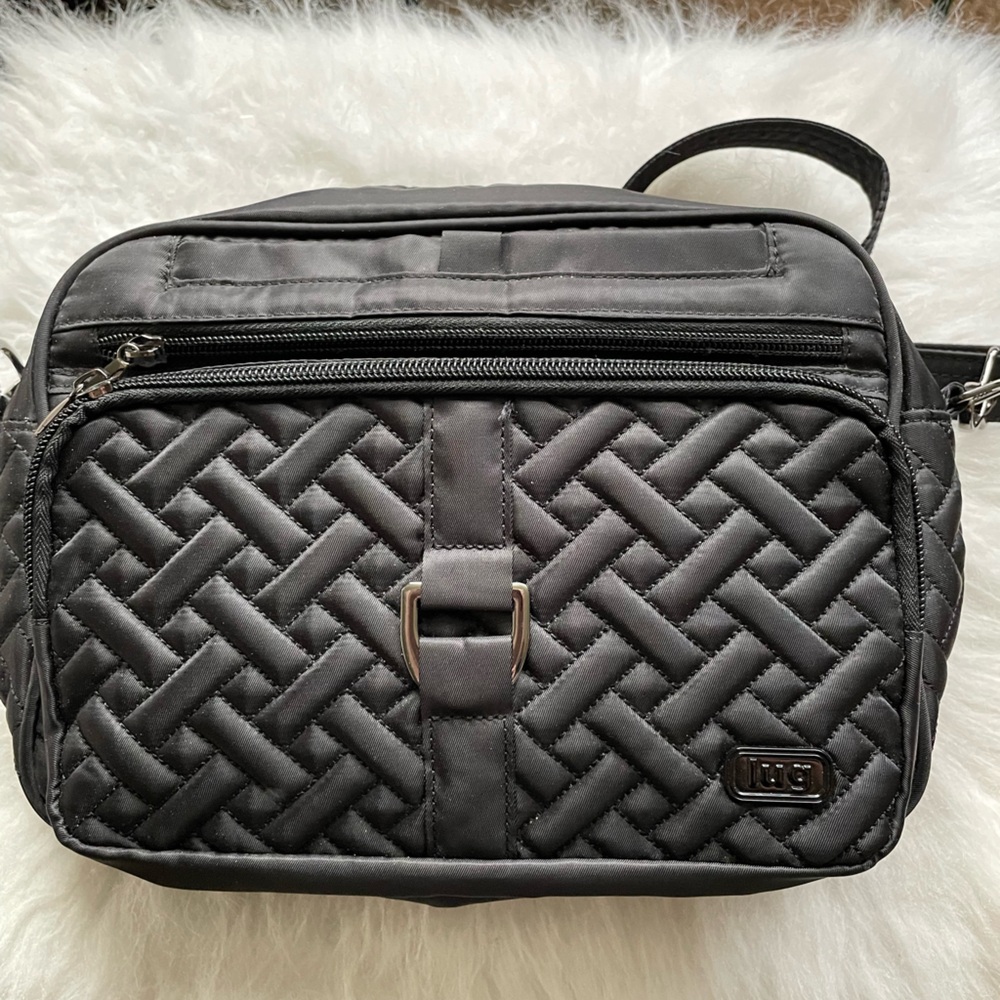 Lug Black Quilted Crossbody.